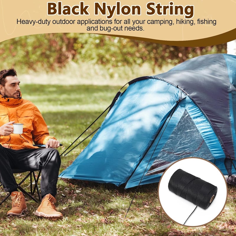 ANMOFLY Black Nylon String,1000ft 2mm UV-Resistant Nylon Cord Twine for Garden,Tomato,Climbing Plant,Tie Floristry,Fishing,Wrapping,Camping and Outdoor Survival,Netting Home Improvement - Image 5